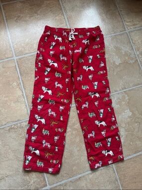 Old Nave Women's Red Pajama Bottoms with Holiday Dog Print - size S